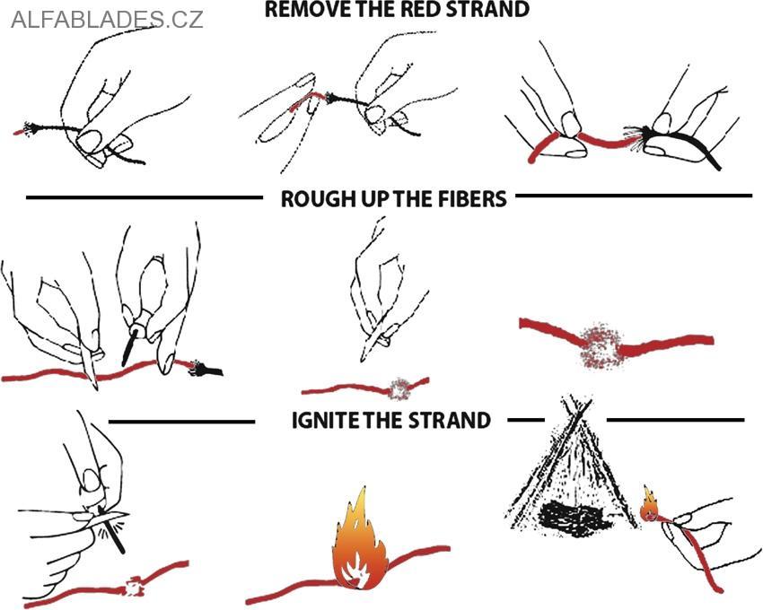 LIVE FIRE Firecord Black/Red Line 25 ft. (7,6m)