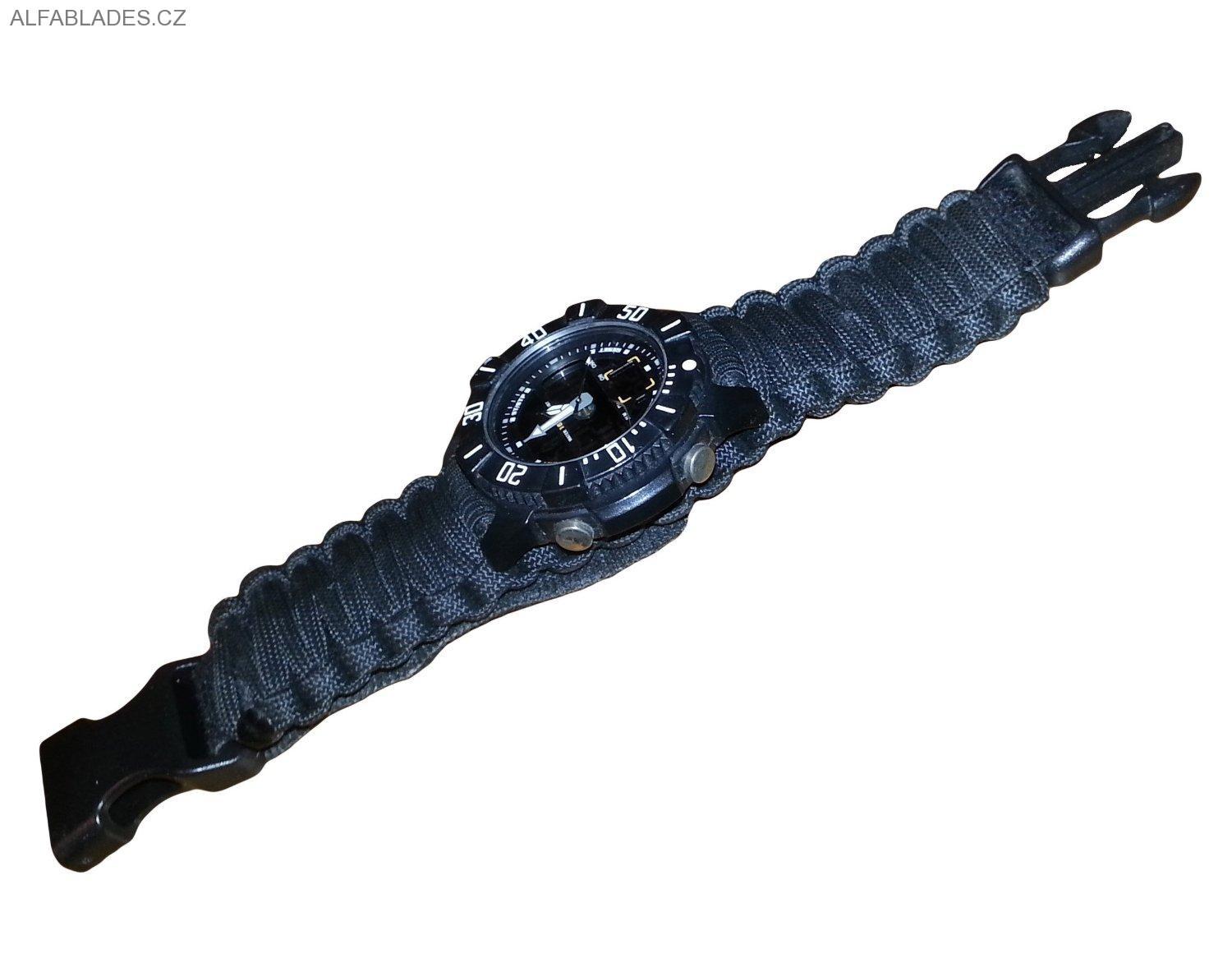 SURVCO TACTICAL Paracord Watch Band Blue Line
