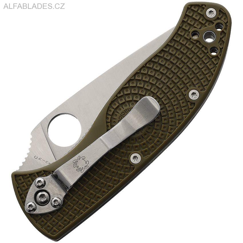 SPYDERCO Tenacious LW 50/50 Serrated Satin/OD Green
