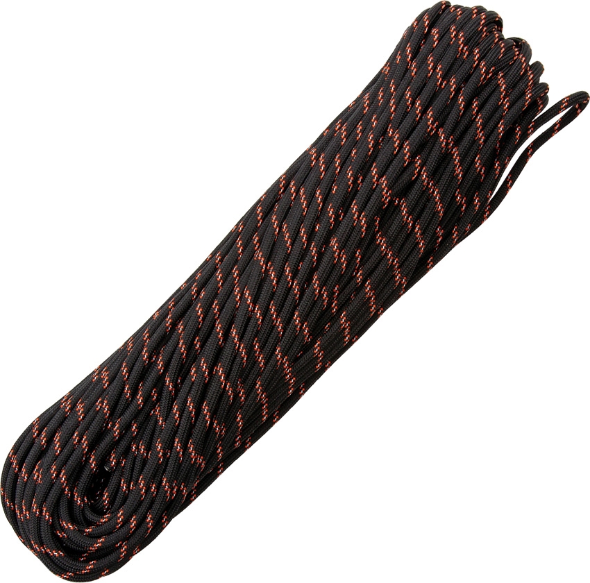 Paracord 550 Black/Orange 100ft (30,5m)