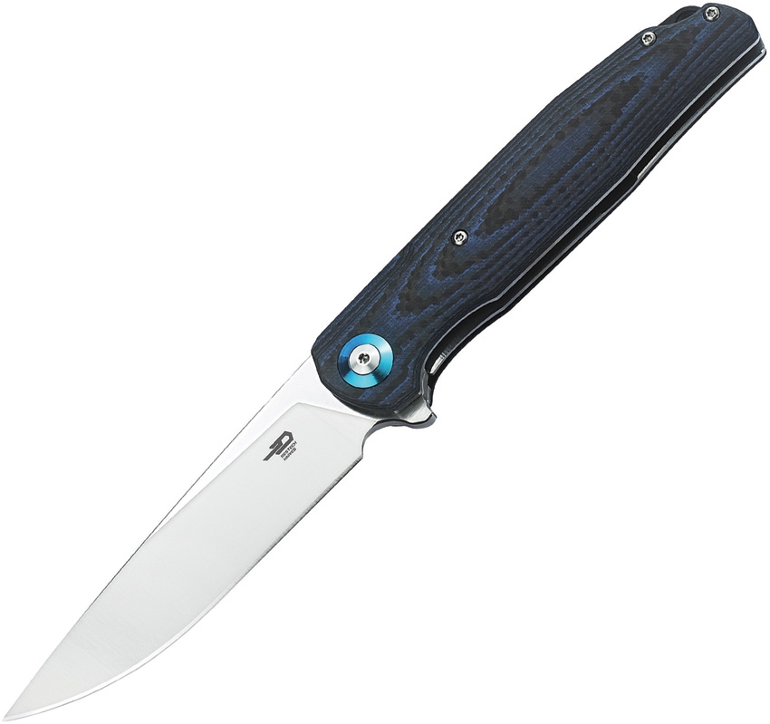BESTECH KNIVES Ascot CF,Blue G-10/Satin