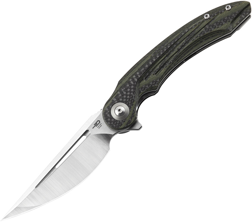 BESTECH KNIVES Irida G-10/CF Green