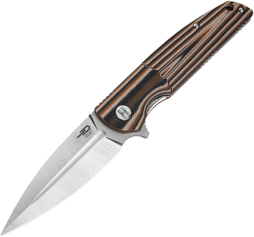 BESTECH KNIVES Fin Orange Multicolor/Satin