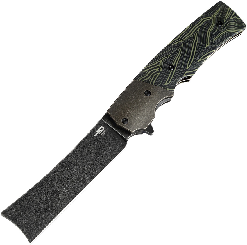 BESTECH KNIVES Spanish Tip Black/Green G-10