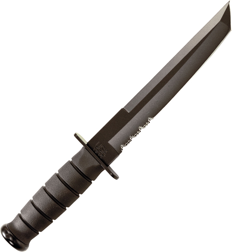 KA-BAR Full-Size Black Fighting/Utility Tanto Serrated Plastic Sheath
