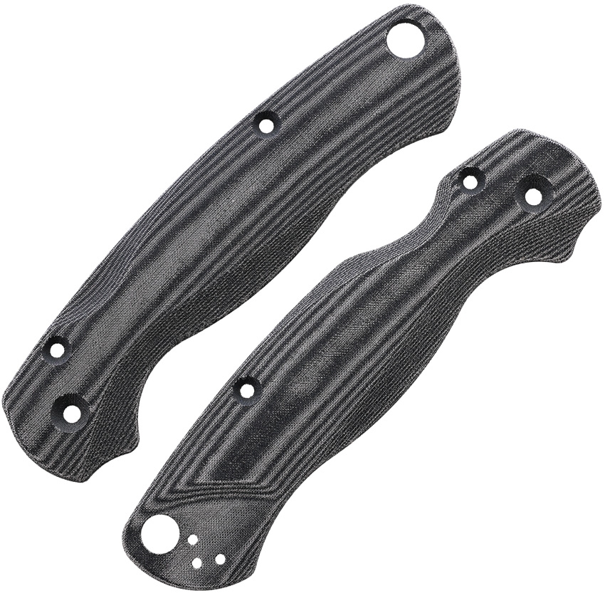 FLYTANIUM Spyderco Lotus Paramilitary 2 Scales Linen Micarta Black