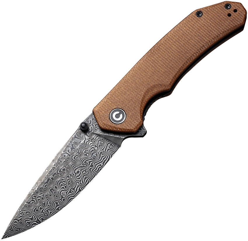 CIVIVI Brazen DropPoint Damascus/Brown