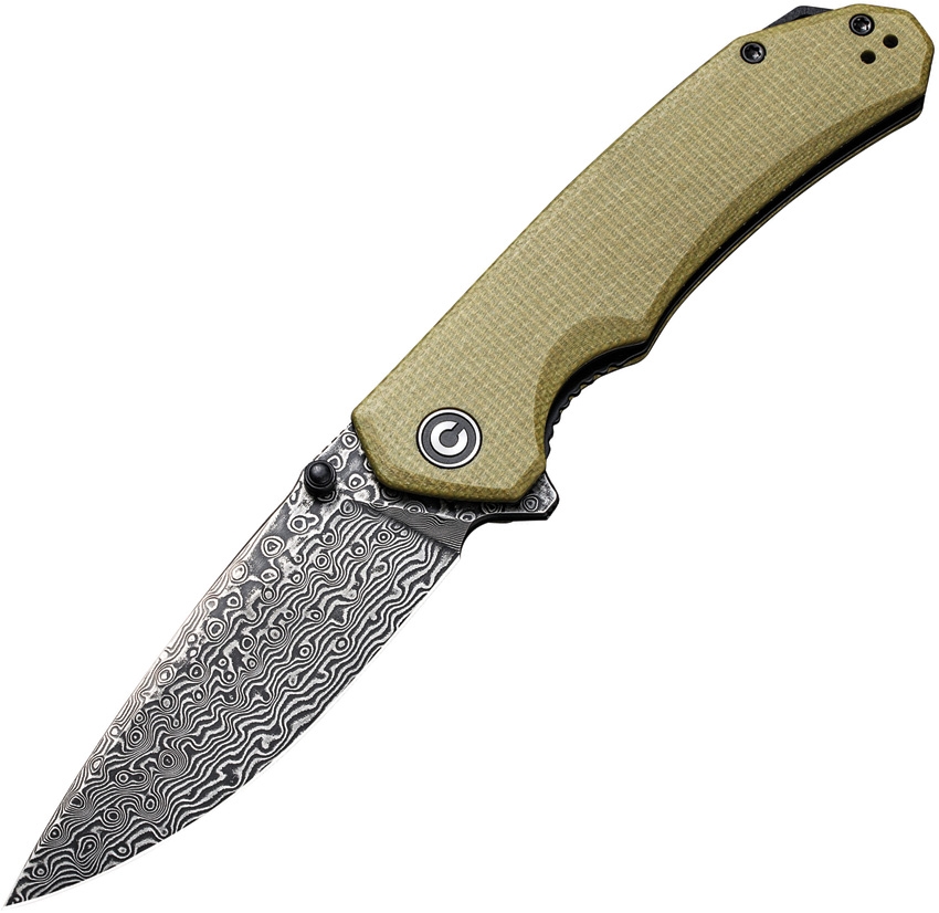 CIVIVI Brazen DropPoint Damascus/Olive