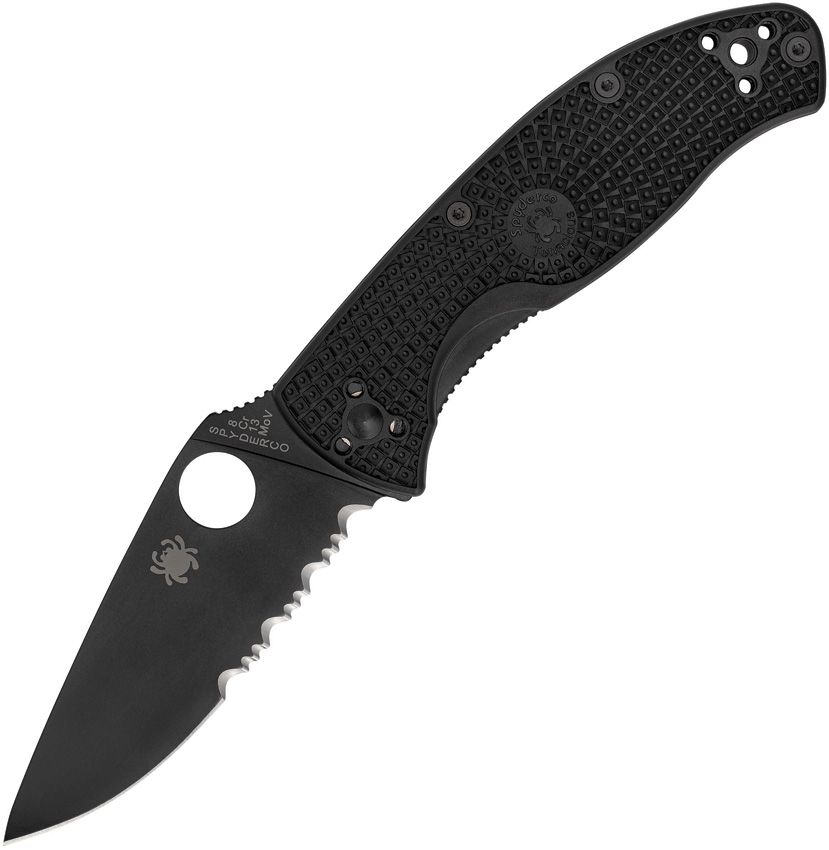 SPYDERCO Tenacious LW 50/50 Serrated Black/Black