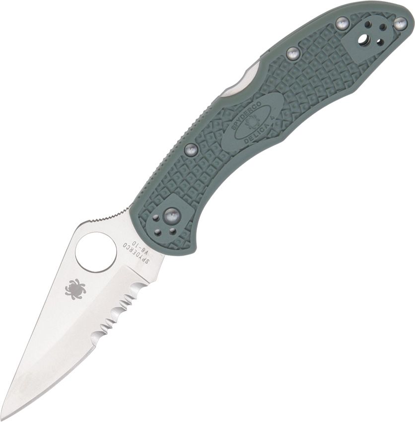 SPYDERCO Delica 4 50/50 Serrated Satin/Green