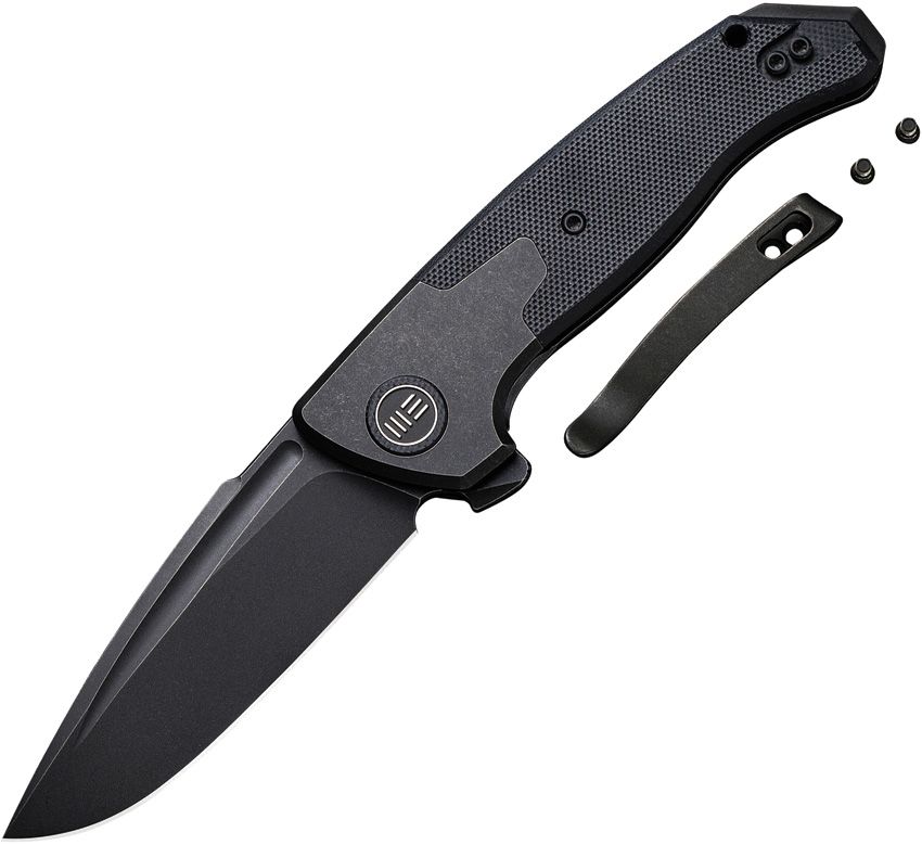 WE KNIFE 20078B-1 Press Check DropPoint BW/Black