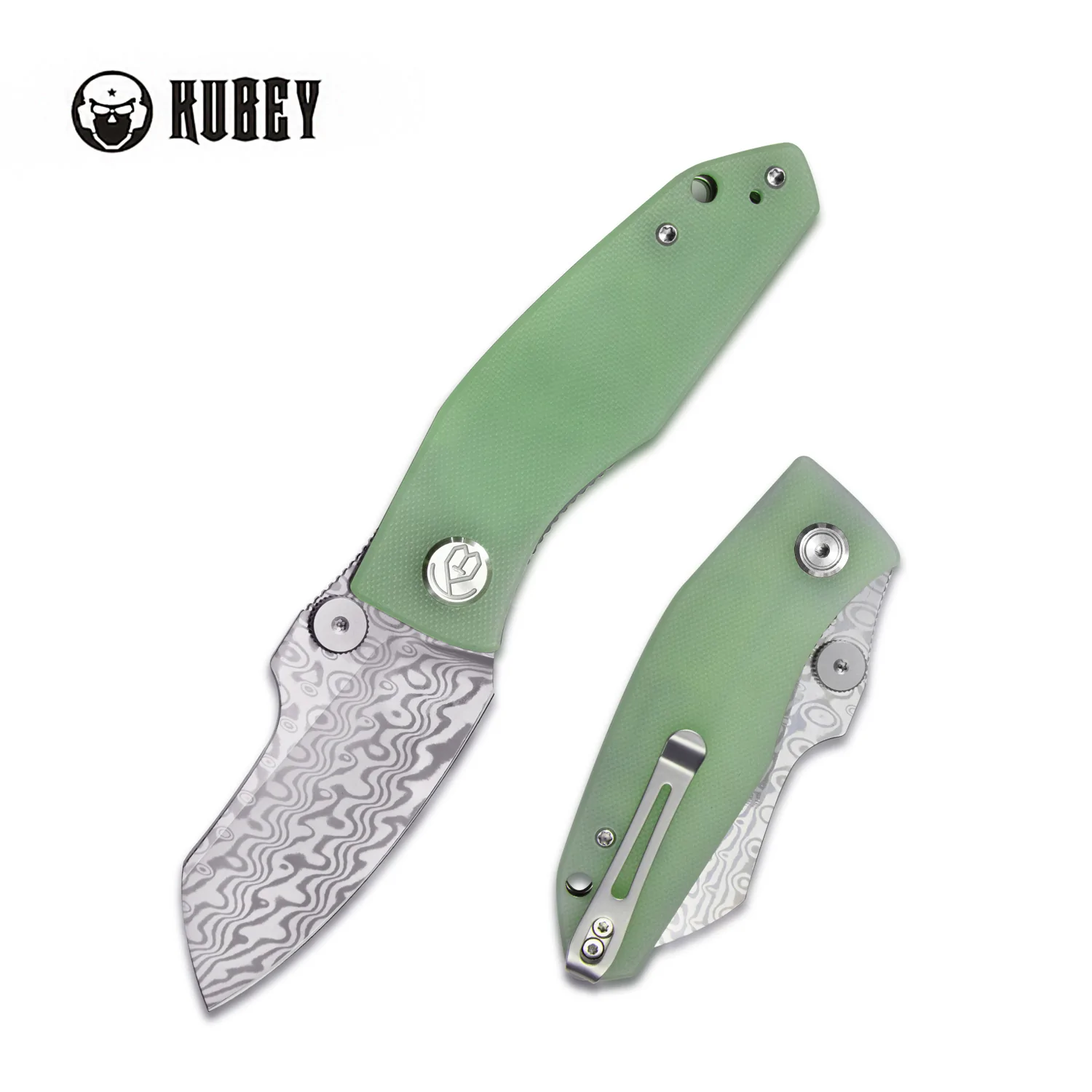 KUBEY Monsterdog Damascus/Jade