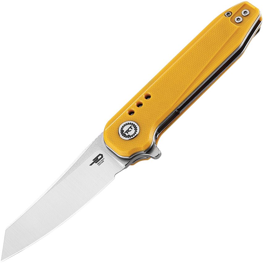 BESTECH KNIVES Syntax Tanto Satin/Yelow G-10