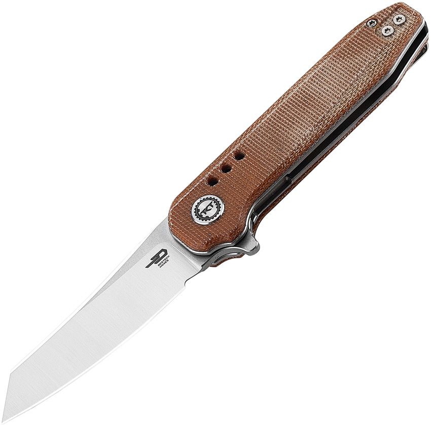 BESTECH KNIVES Syntax Tanto Satin/Natural Micarta