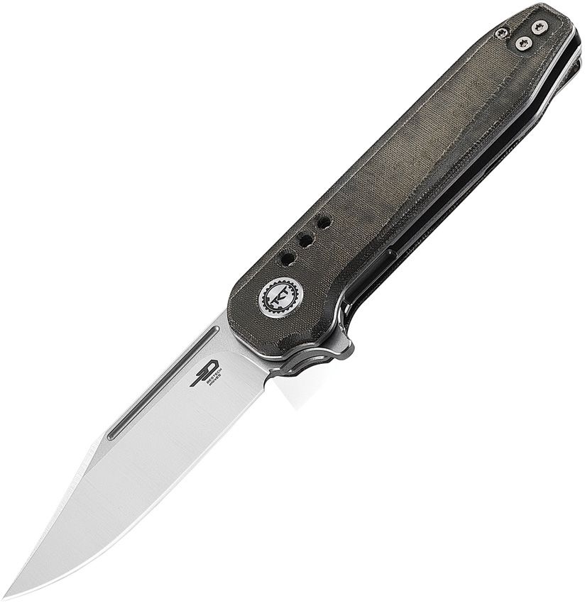BESTECH KNIVES Syntax ClipPoint Satin/Green Micarta