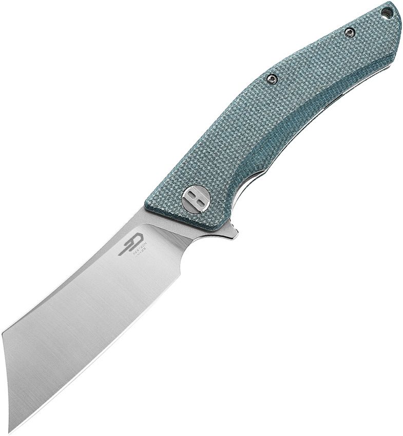BESTECH KNIVES Cubis Satin/Blue Micarta