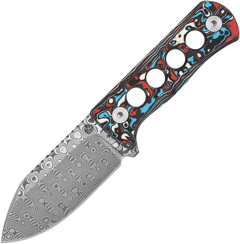 QSP Canary Blue and Red CF/Damascus