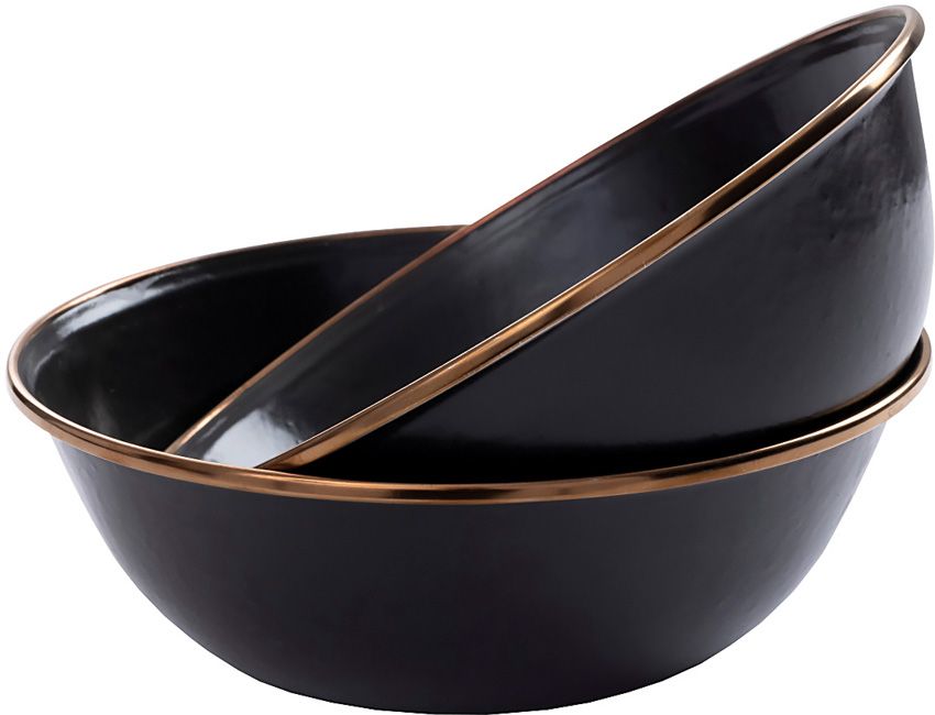 BAREBONES LIVING Enamel Bowl Set 2ks. Charcoal
