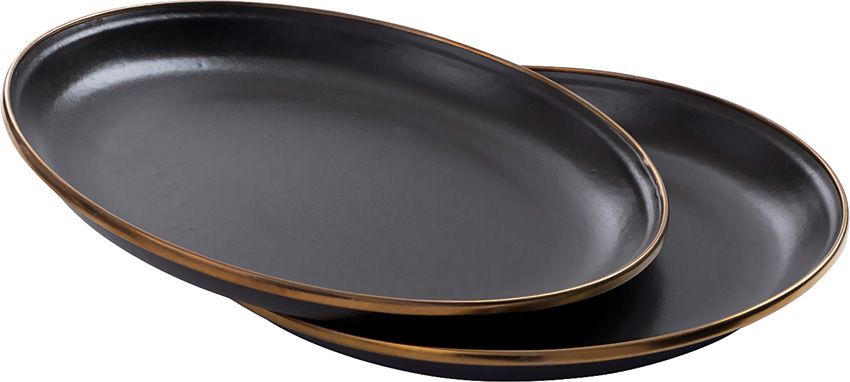 BAREBONES LIVING Enamel Salad Plate Set 2ks. Slate Charcoal