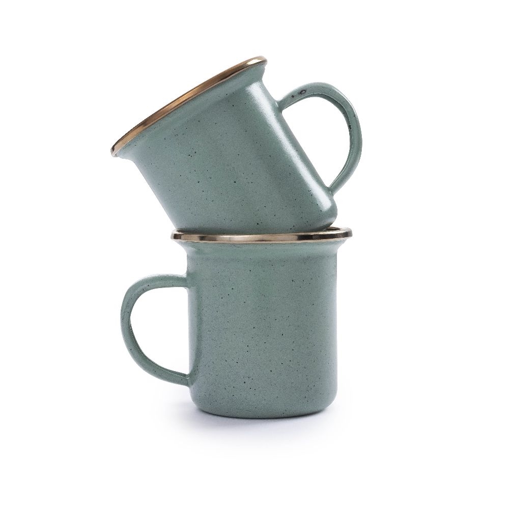 BAREBONES LIVING Enamel Espresso Cup Set 2ks. Mint