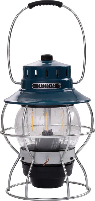 BAREBONES LIVING Railroad Lantern Ocean Blue