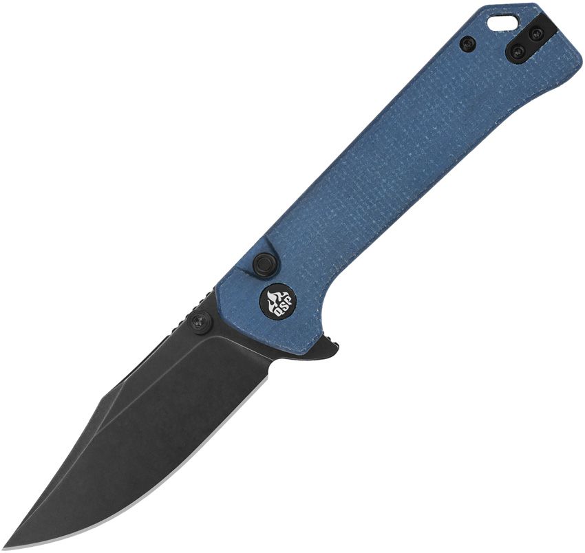 QSP Grebe ClipPoint Blue Micarta/BW
