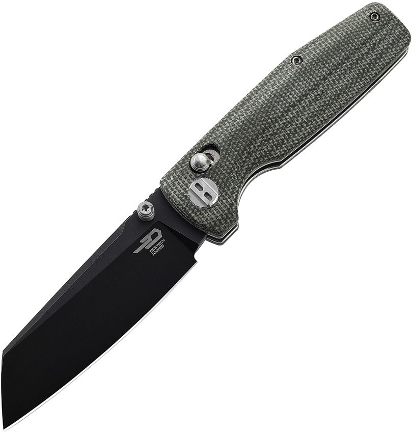 BESTECH KNIVES Slasher Green Micarta/BW