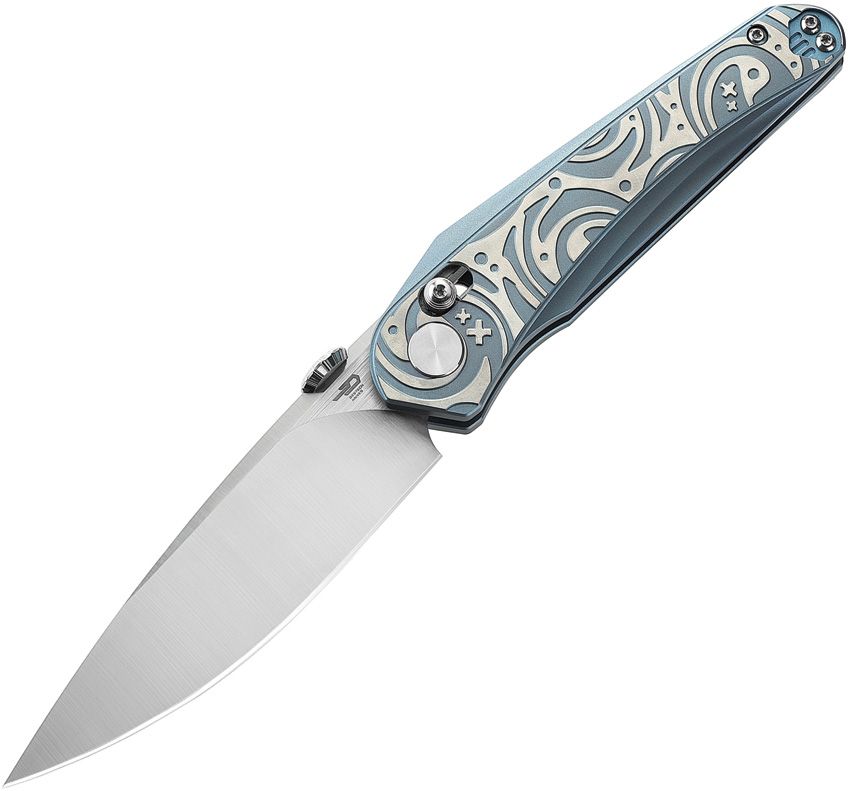 BESTECH KNIVES Mothus Bar-Lock Blue Ti/Satin