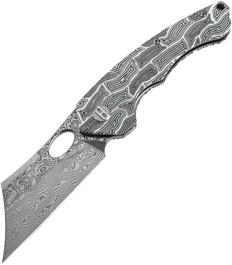BESTECH KNIVES Skirmish Black,White/Damascus
