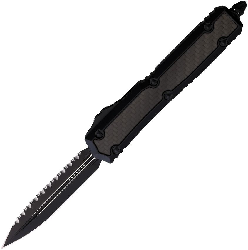 MICROTECH Makora D/E OTF Black/CF Serrated