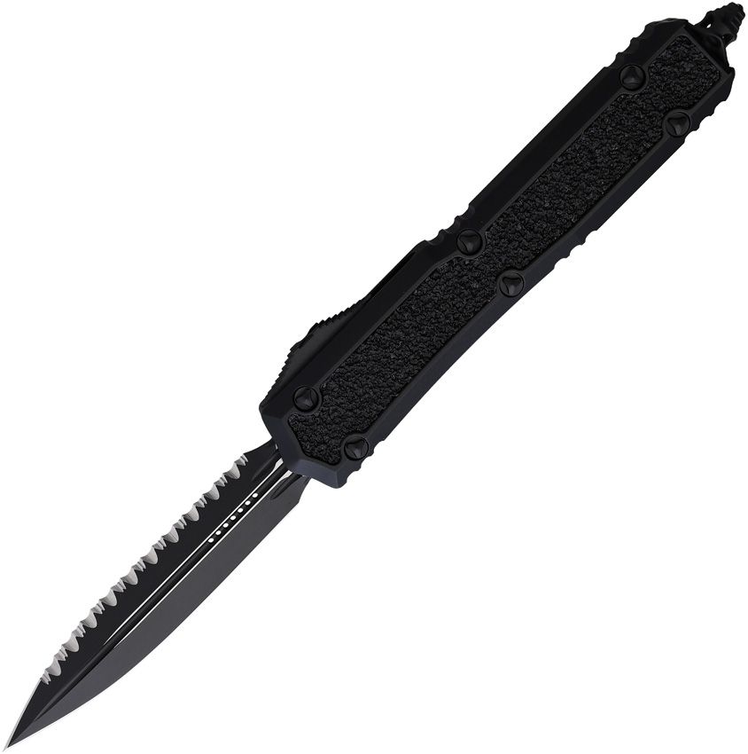MICROTECH Makora D/E OTF Black/Textured Insert Serrated