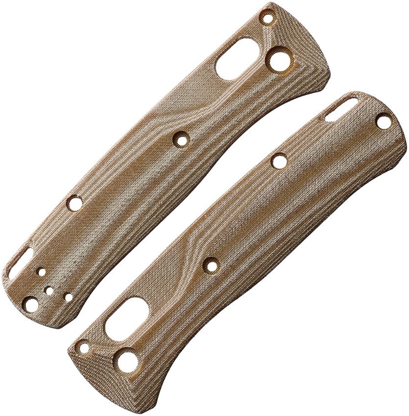 FLYTANIUM Benchmade Mini Bugout Crossfade Scales Linen Micarta Natural 