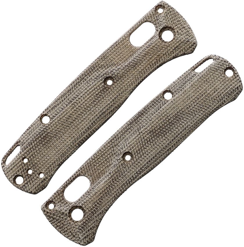FLYTANIUM Benchmade Mini Bugout Crossfade Scales Canvas Micarta Natural 