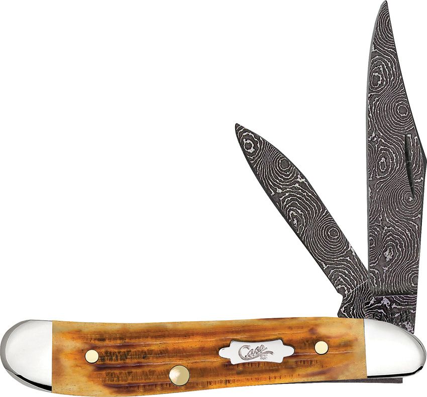 CASE CUTLERY Peanut Burnt Goldenrod Bone/Damascus