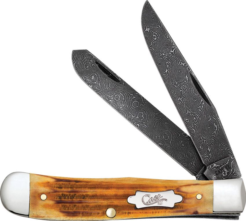 CASE CUTLERY Trapper Burnt Goldenrod Bone/Damascus