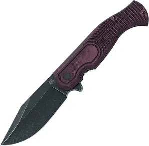 FOX East Wood Tiger Micarta Burgundy/BW FX-524 MB