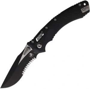 MICROTECH Amprhibian S/E Ram-Lok Black G-10/TwoTone Serrated