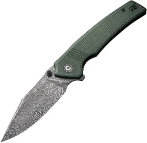CIVIVI Tranquil Damascus/Green Micarta