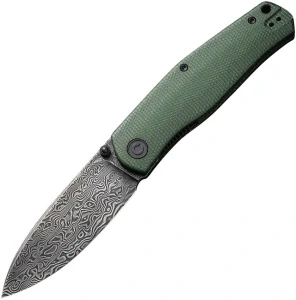 CIVIVI Sokoke Damascus/Green Canvas Micarta