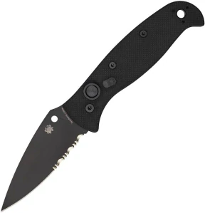 SPYDERCO Auto Autonomy Black G-10/Black DLC Serrated