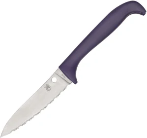 SPYDERCO Counter Puppy Purple Serrated 4"