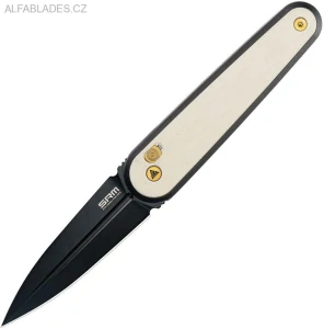 SRM KNIVES Twin 251MB AmbiLock Ivory G-10
