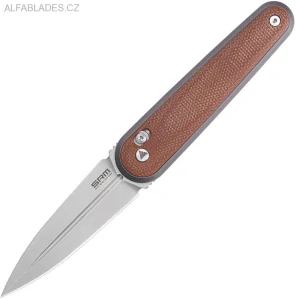 SRM KNIVES Twin 251MB AmbiLock Brown Micarta