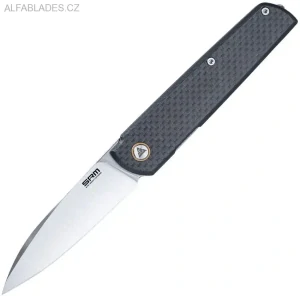 SRM KNIVES Qrick 408L-KB LinerLock Black G-10/CF