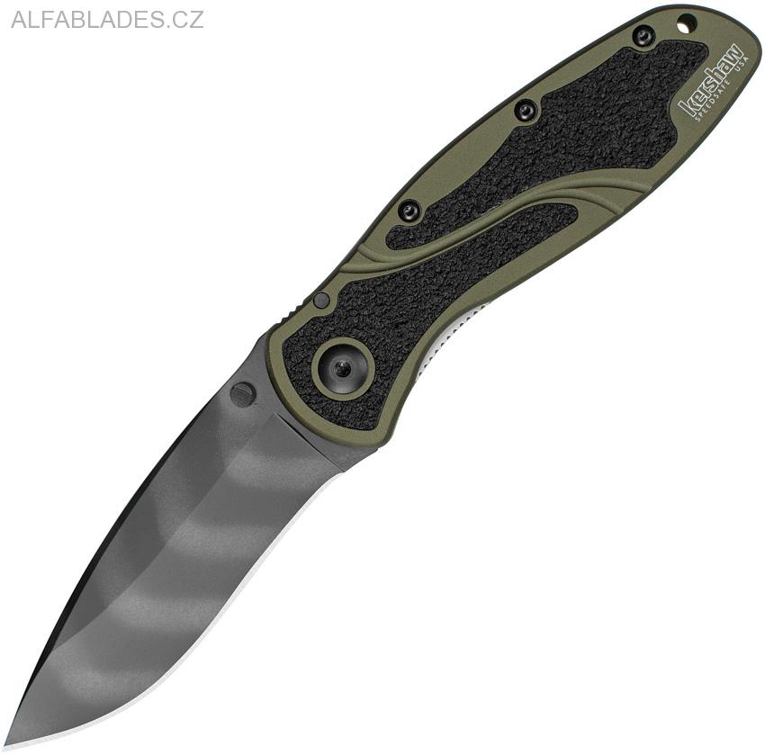 KERSHAW Blur Olive Drab/Tiger Striped
