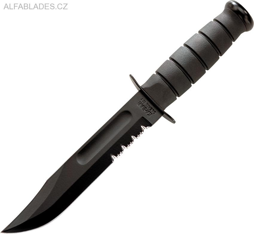 KA-BAR Full-Size Black Fighting/Utility Knife Serrated Leather Sheath