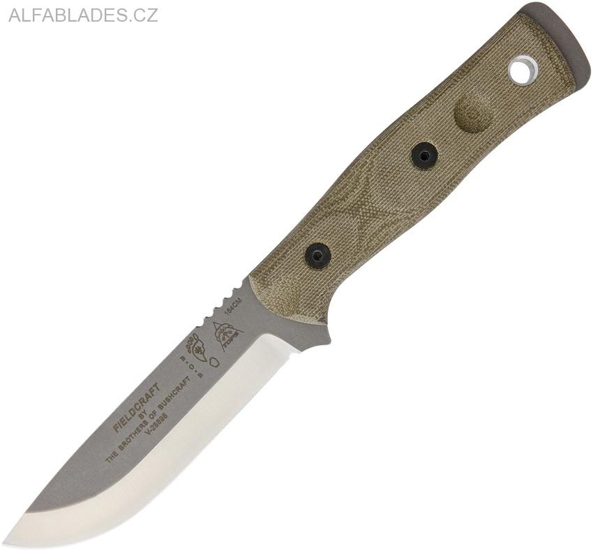 TOPS Fieldcraft 154CM Green Canvas Micarta 