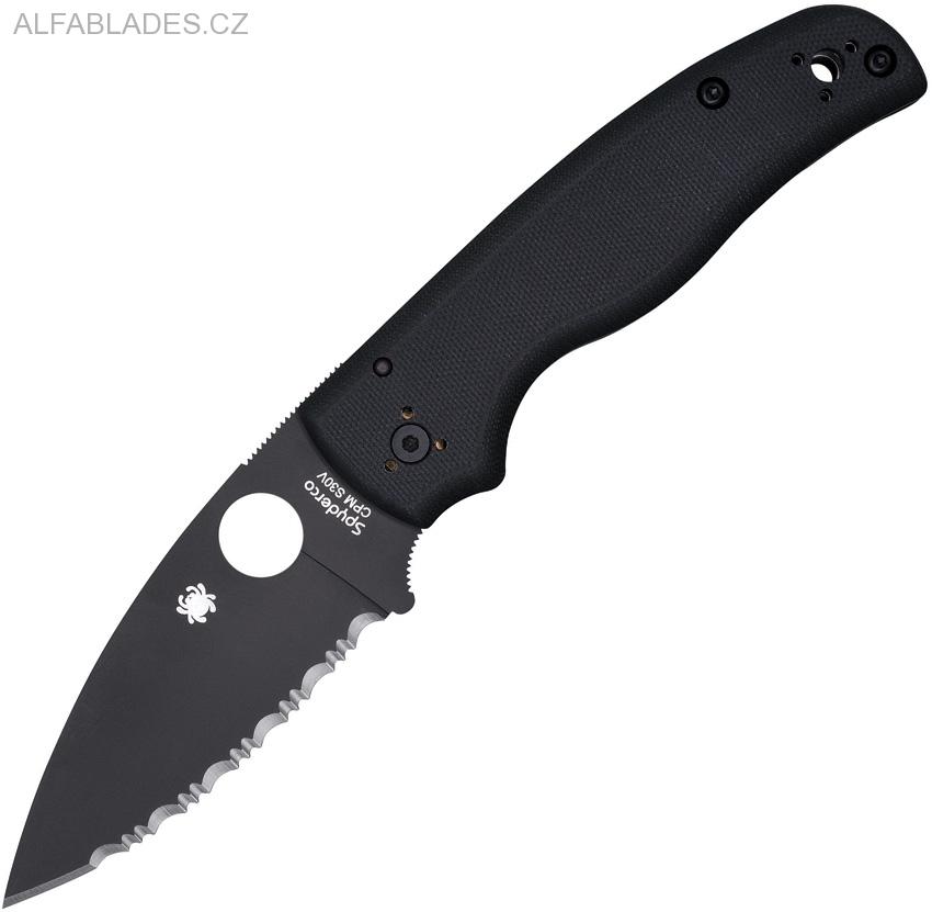 SPYDERCO Shaman  Black DLC Serrated