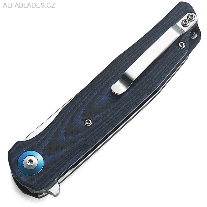 BESTECH KNIVES Ascot CF,Blue G-10/Satin 