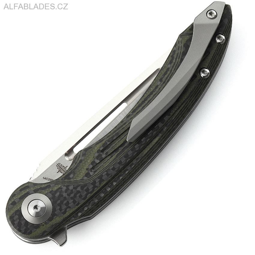 BESTECH KNIVES Irida G-10/CF Green